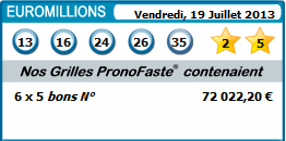 results euromillions for 19 juillet 2013